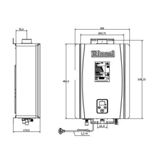 Calefon Rinnai 21 Litros Tiro Forzado Digital Alta Gama - Imagen 2